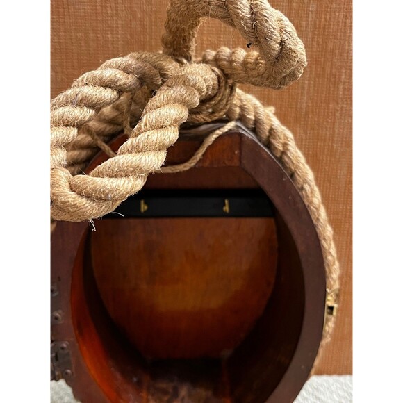 Handmade Wooden Nautical Themed Clock With Hidden Storage & Key Holder Unbranded - Picture 7 of 7